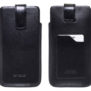 Case Protect Ancus Universal Medium up to 6.2" Leather Black with Card Slot