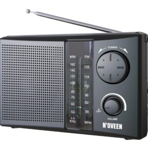 Portable FM Radio N'oveen PR450 1W Black with Mains and Battery Supply