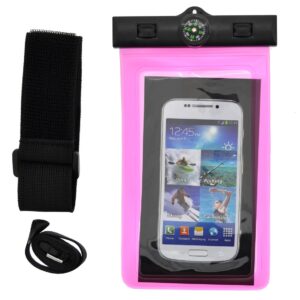 Waterproof Bag Ancus for Devices with Strap, Additional Mounting Strap and Compass up to 6.2" 16x10.5cm Pink