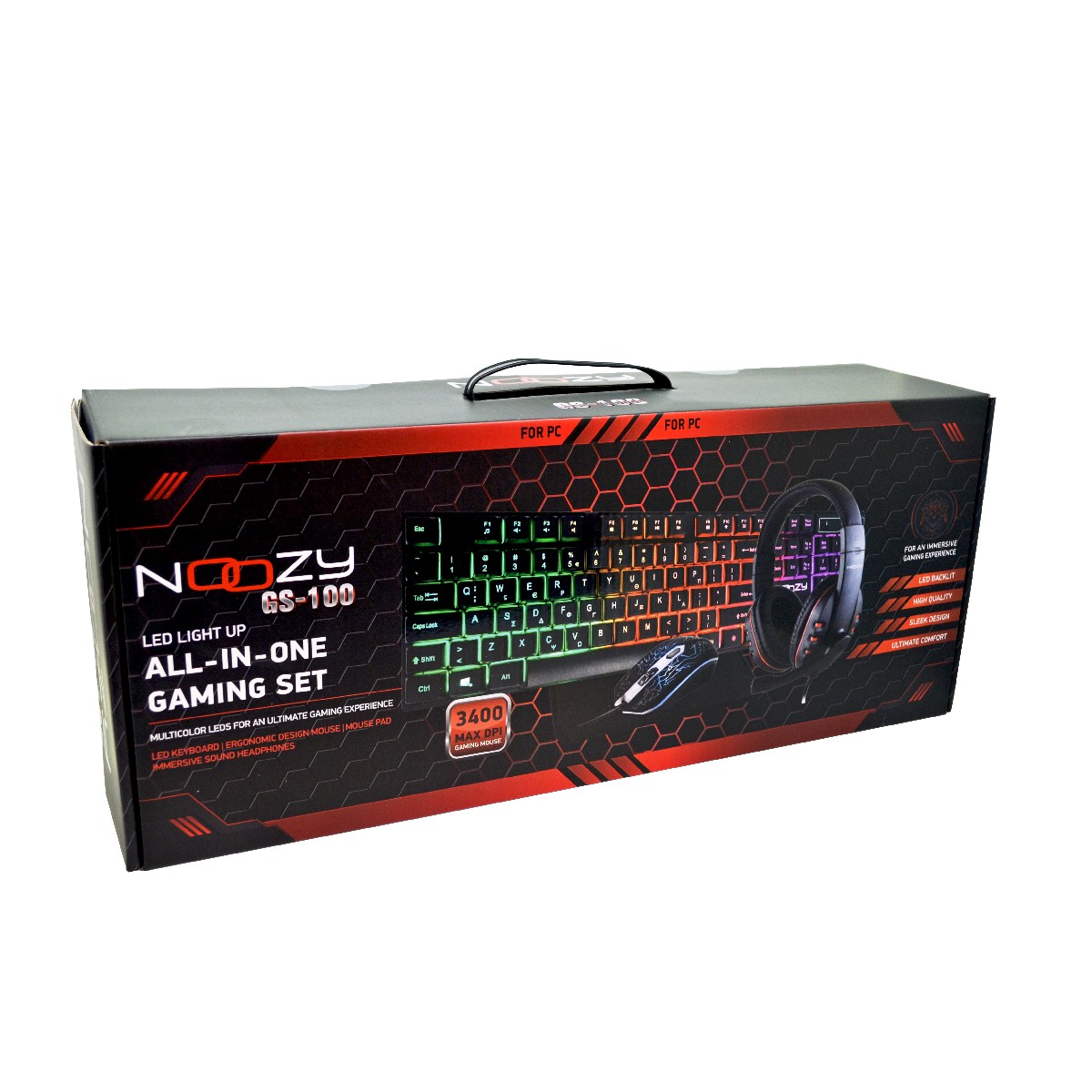 Gaming Set Noozy GS-100 that includes Gaming Headphones with Microphone, 4D Mouse, LED Keyboard and Mousepad - Image 2