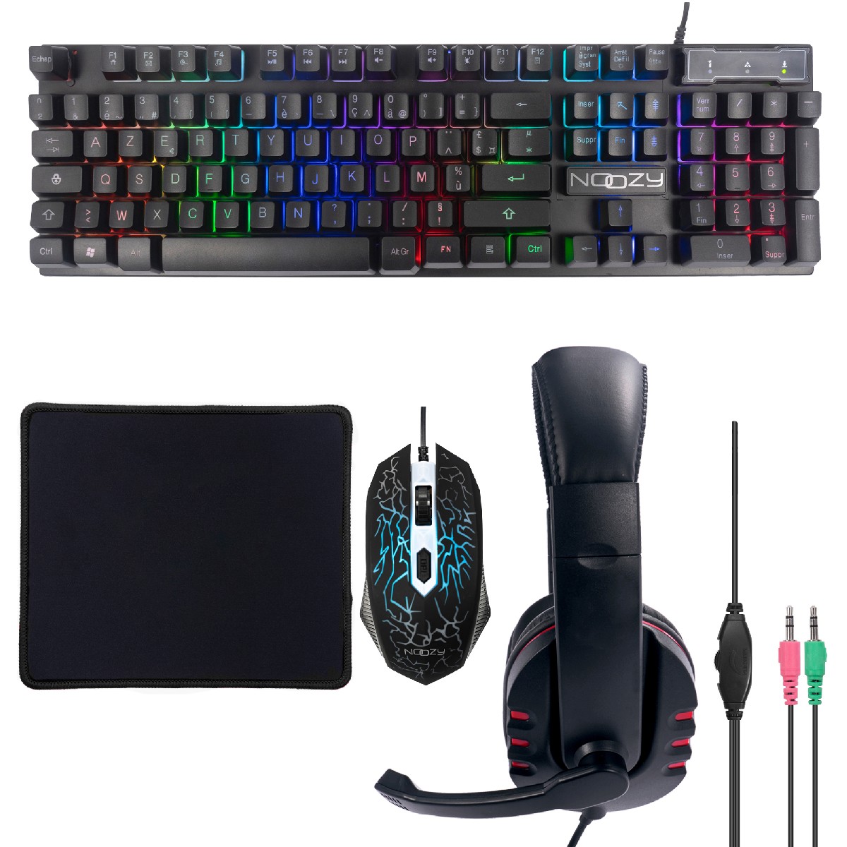 Gaming Set Noozy GS-100 that includes Gaming Headphones with Microphone, 4D Mouse, LED Keyboard and Mousepad - Image 3