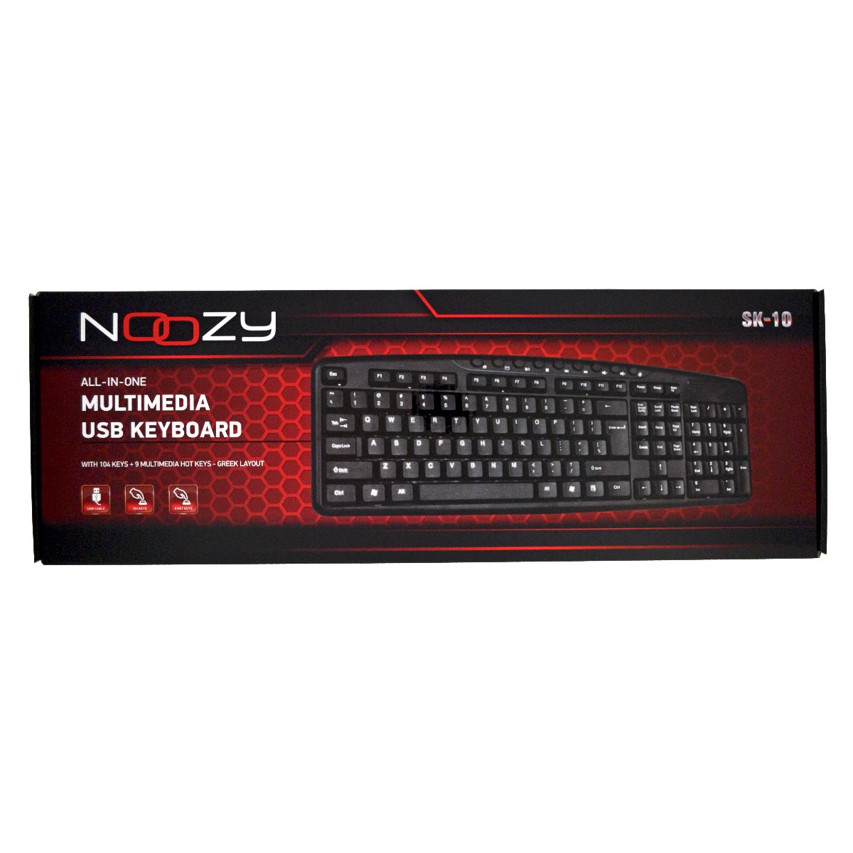 Multimedia Wired Keyboard Noozy SK-10 USB with Greek Layout and 9 Shortcut Keys - Image 2