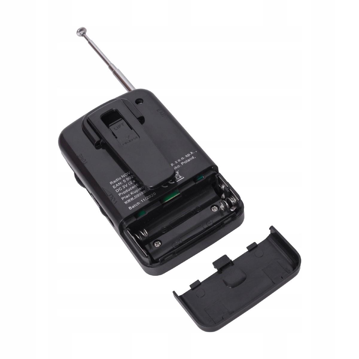 Portable FM Radio N'oveen PR150 AM/FM Battery Supply 2 x 1.5V AAA Black with Hands Free 3.5mm - Image 3