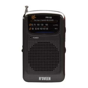 Portable FM Radio N'oveen PR150 AM/FM Battery Supply 2 x 1.5V AAA Black with Hands Free 3.5mm