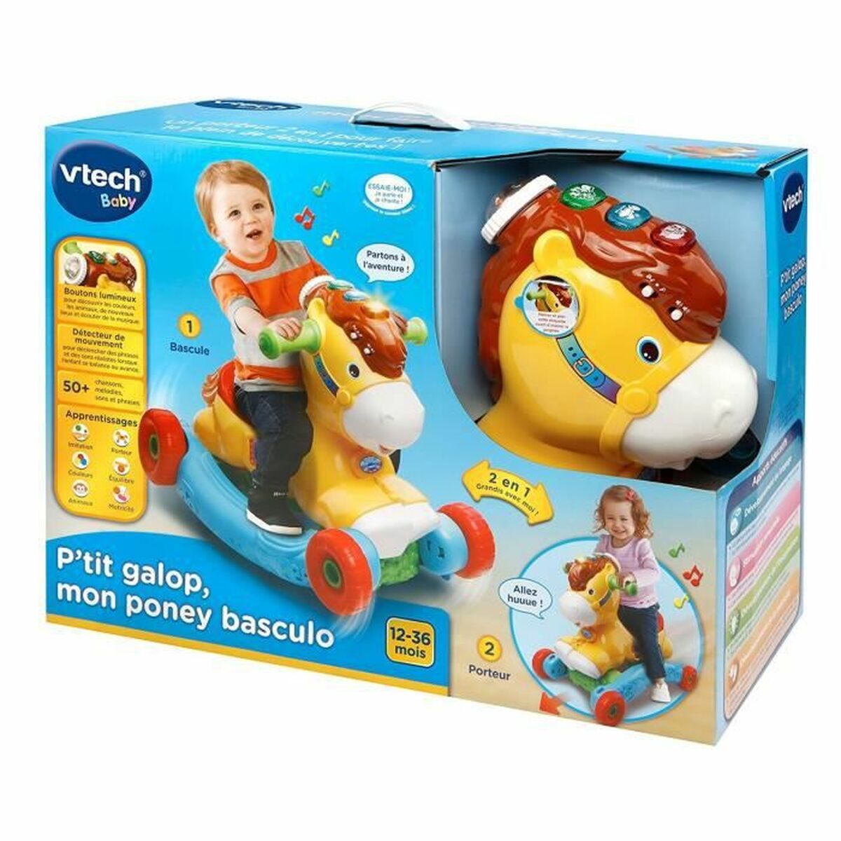 Αυτοκινητάκι Vtech P'Tit Galop, My Pony Basculo Τραμπάλα Μουσικό + 1 Έτος
