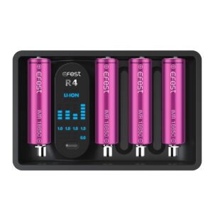 Efest iMate R4 3A Battery Charger with 4 Positions LED Display Compatible with Batteries 18650 20700/21700