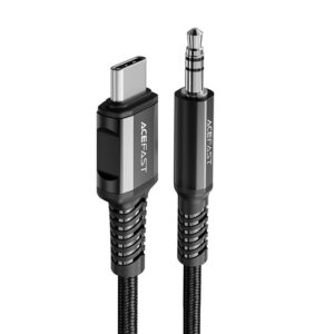 Data Cable Acefast Metallic C1-08 USB-C to 3.5mm Male Braided Black 1.2m