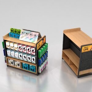 Floor Stand Desk Hoco T03 Experience 3.0 Iron Gray and Wood (100x55x98cm) 30 hooks 100mm 30 hooks 200mm