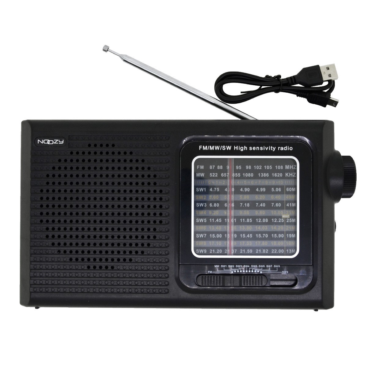 Portable FM Radio Noozy DRB01 FM/MW/SW with Power Supply and Battery - Image 2
