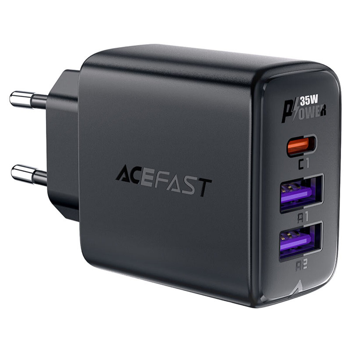 Travel Charger Acefast A57 Fast Charging με 1xUSB-C + 2xUSB-A PD35W GaN Black - Image 3