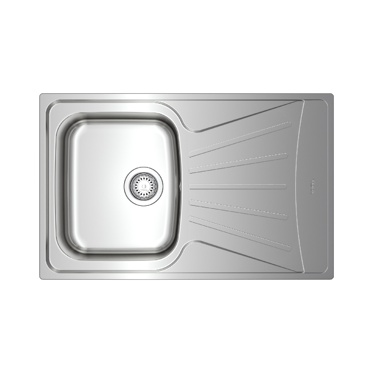 Stainless Steel Sink TEKA Single Bowl with Draining Board for Built-in Installation 79x50cm STARBRIGHT 45 EASY - Image 2