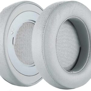 Geekria Razer Leatherette Kraken Cushions for Kraken Pro V2 Mercury, 7.1 Mercury Oval Grey/White