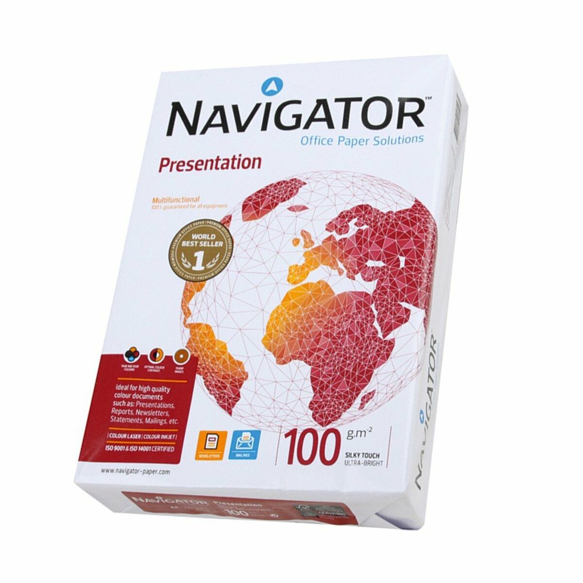 Χαρτί για Εκτύπωση Navigator NAV-100-A4 A4 500 Φύλλα Λευκό (1 μονάδα) (500 Μονάδες) - Image 2