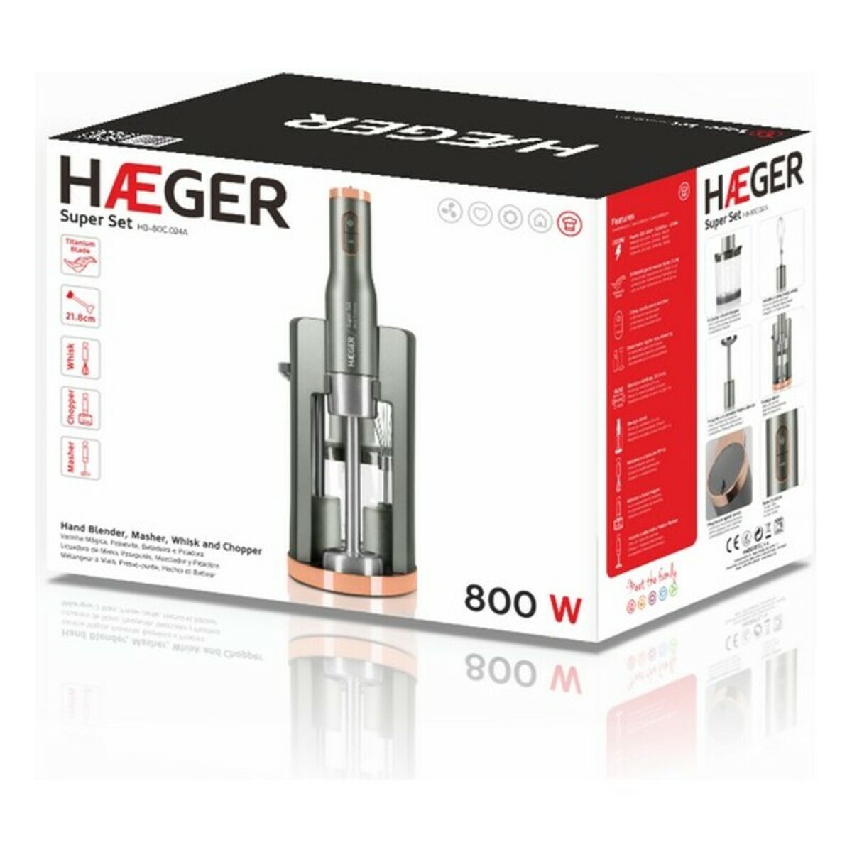 Μίξερ Χειρός Haeger HB-80C.024A Γκρι 800 W - Image 2