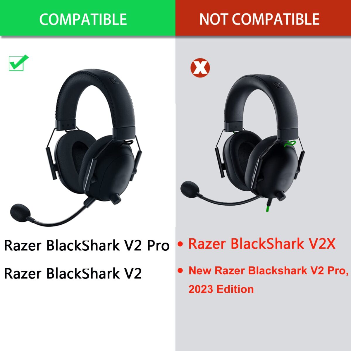 Geekria Cooling Gel-Infused Cushions Ear Pads for Razer Blackshark V2, V2USB,V2Pro old 2020 10 teeth - Image 2