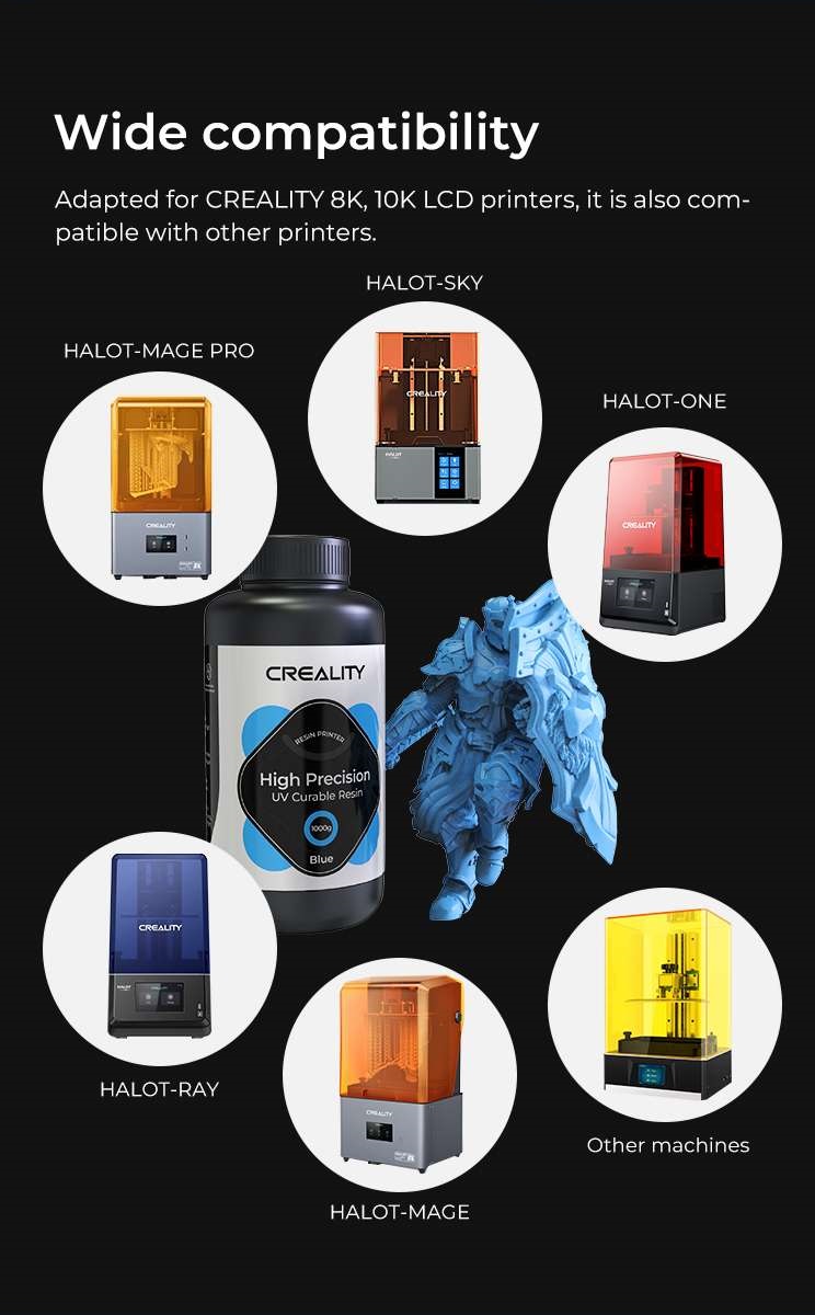 Creality LCD 8K High Precision UV Curable Resin - Blue (3302190002) - Image 8