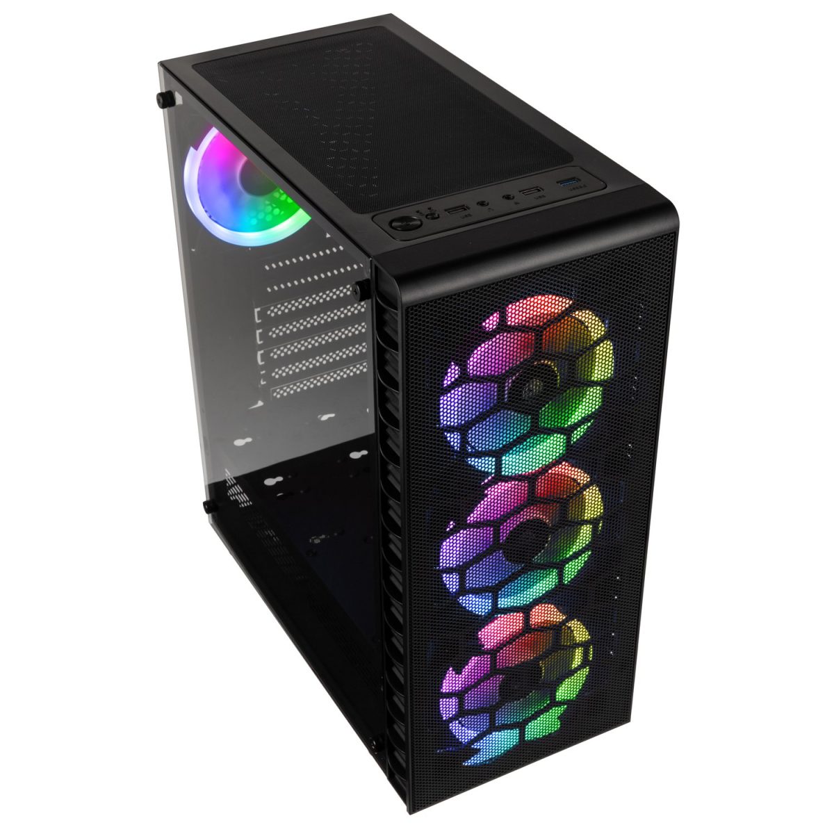 Kolink Observatory Lite Mesh RGB Mid-Tower - Tempered Glass - Black - Image 2