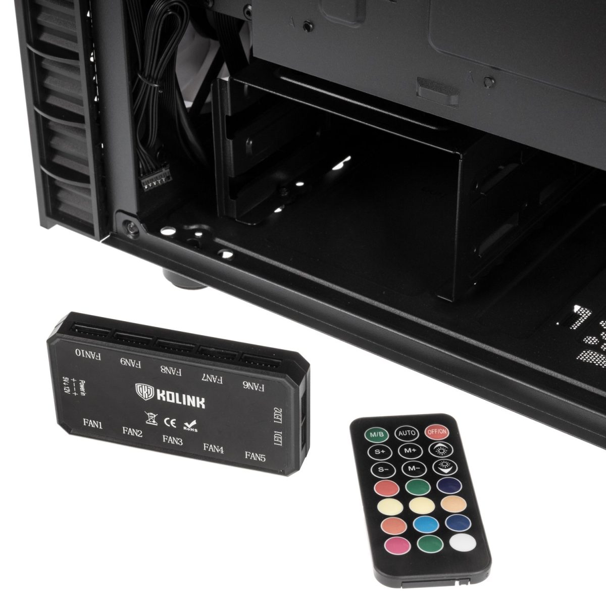 Kolink Observatory Lite Mesh RGB Mid-Tower - Tempered Glass - Black - Image 9