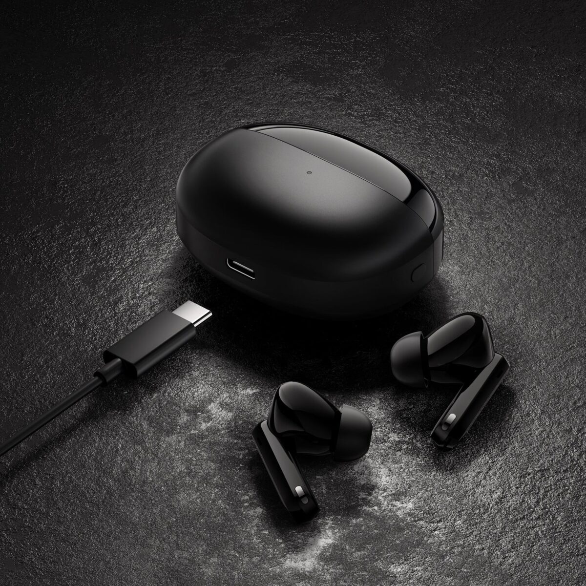 Haylou W1 ANC Blue-Black Bluetooth TWS In-Ear Gaming Earbuds 45db 3mic Active Noise Cancel 35h BT5.3 - Image 4