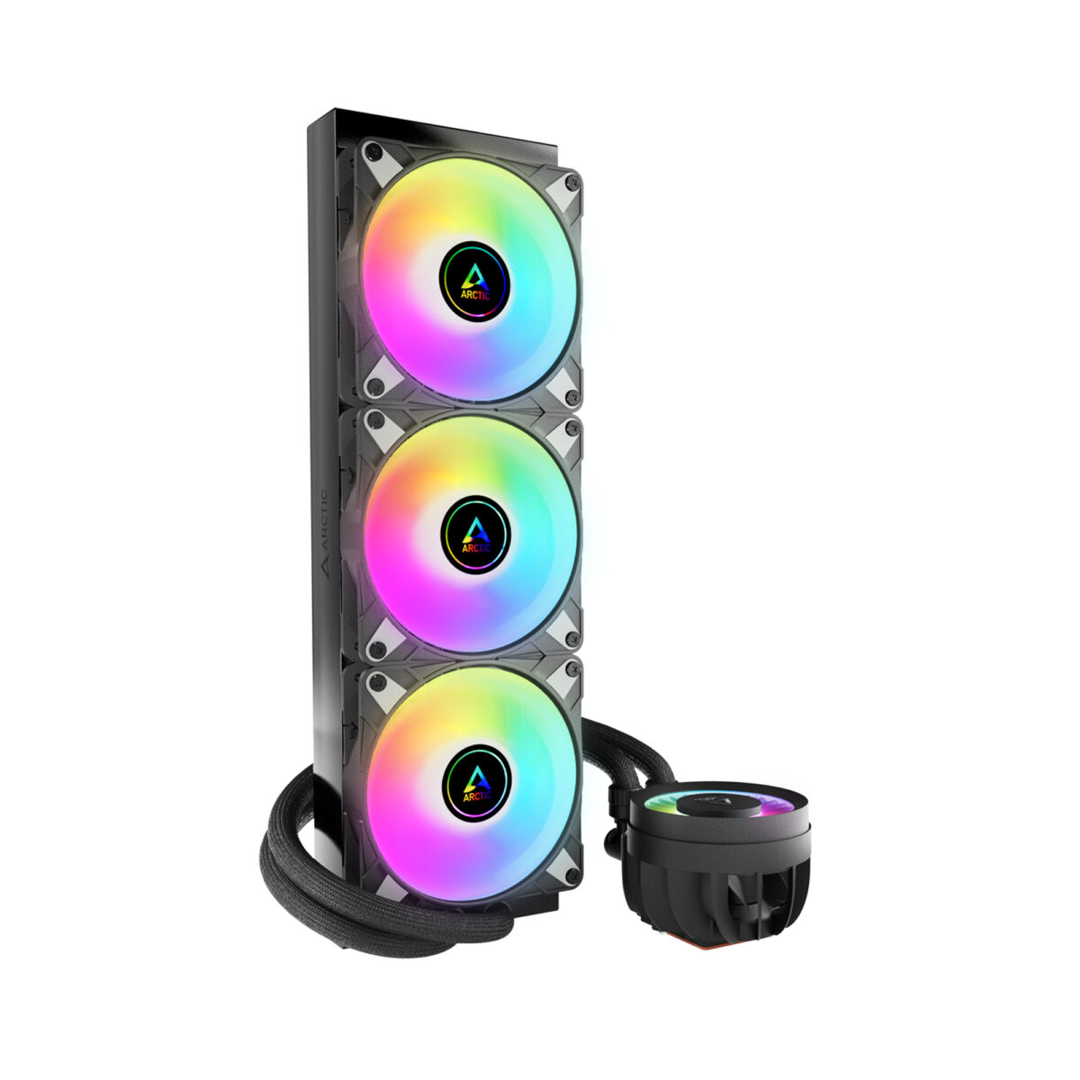 Arctic Liquid Freezer III 360mm A-RGB Black AIO CPU Water Cooler 3x P12 PWM PST A-RGB fan - Image 2