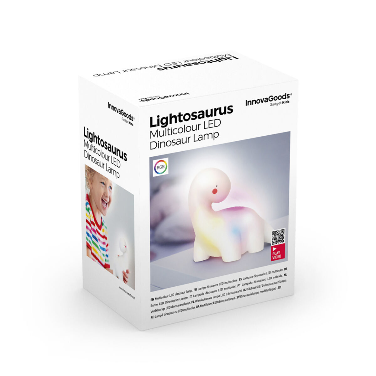 Πολύχρωμη Λάμπα Δεινόσαυρος LED Lightosaurus InnovaGoods - Image 2