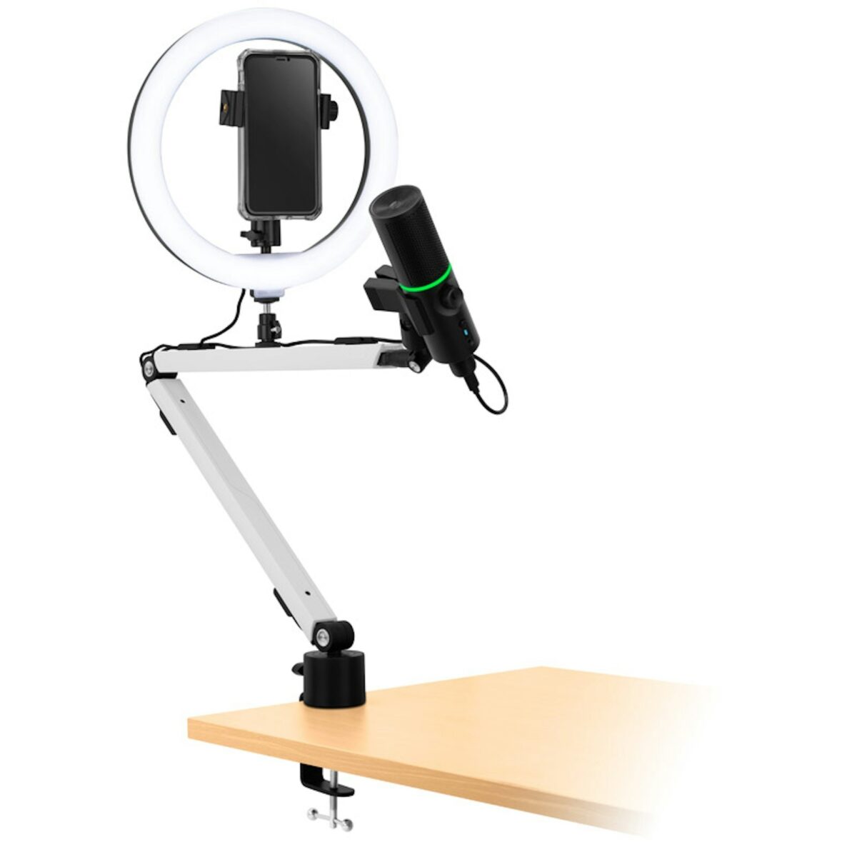 Streamplify MOUNT ARM, Microphone Arm with Table Clamp 2.5kg load, white - Image 2