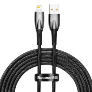 USB-A to Lightning Cable Baseus Glimmer Series, 20W, 2.4A, 2m, Black