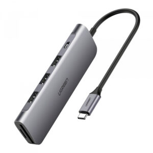USB-C Hub UGREEN CM195, 2 x USB-A - 1 x USB-C - 1 x SD - 1 x microSD - 1 x HDMI, Grey