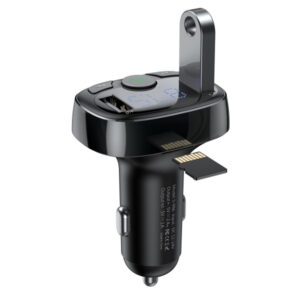 Bluetooth FM Transmitter and Car Charger Baseus S-09A, 2 X USB-A - 1 x microSD, Black