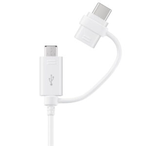 USB-A to microUSB / USB-C Cable Samsung Combo 2in1, 18W, 2A, 1.5m, White EP-DG930DWEGWW