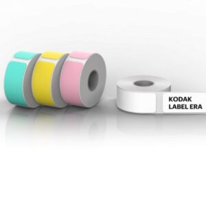 Kodak Label ERA M50 Sticker Label 12 Rolls Set (White 9Rolls, Pink/Green/Yellow 1 Roll Each)