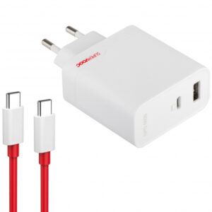Wall Charger OnePlus, 80W, 7.3A, 1 x USB-A - 1 x USB-C, with USB-C Cable, White 5461100597