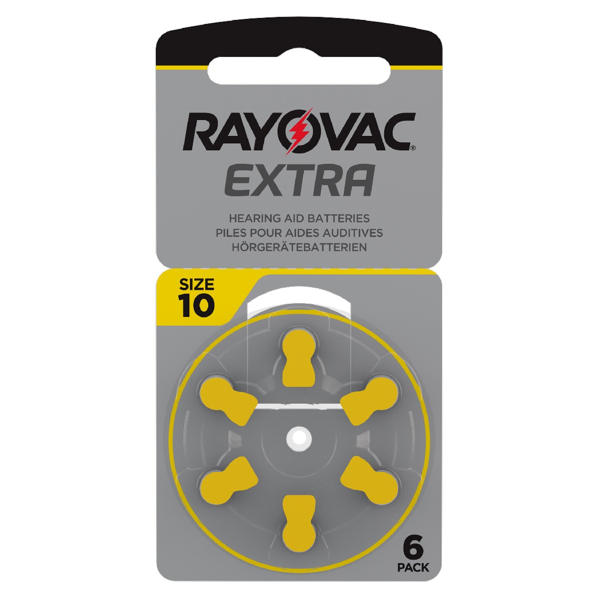 Hearing Aid Batteries Rayovac 10 Extra Advanced 1.45V Pcs. 6