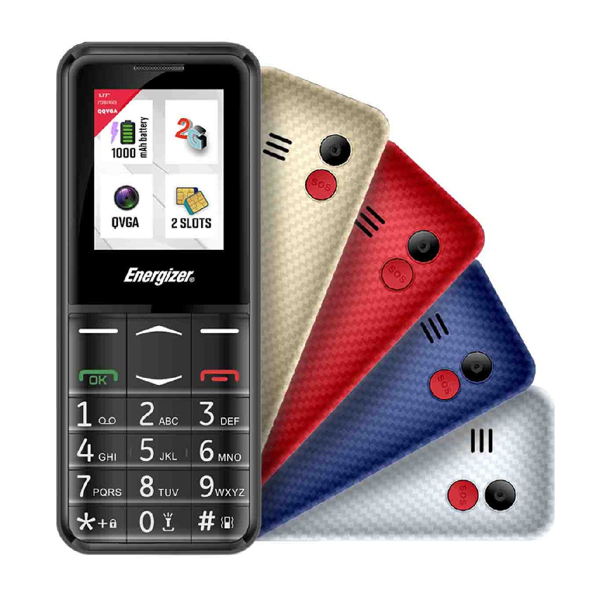 Energizer Feature E4 32MB/2GB Dual Sim 2G 1.77" Black with SOS button - Image 3