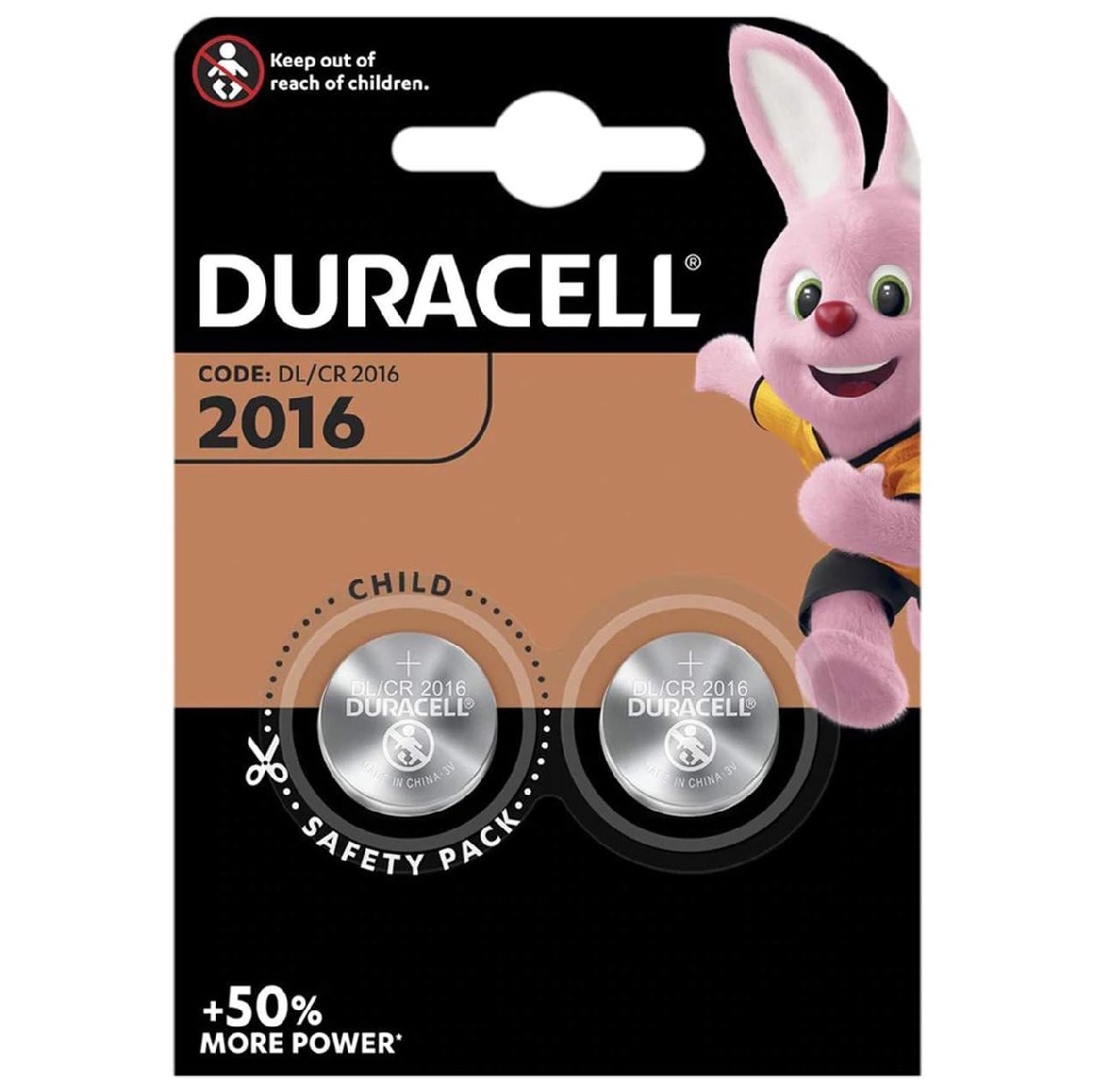 Buttoncell Lithium Coin Duracell CR2016 3V Pcs. 2