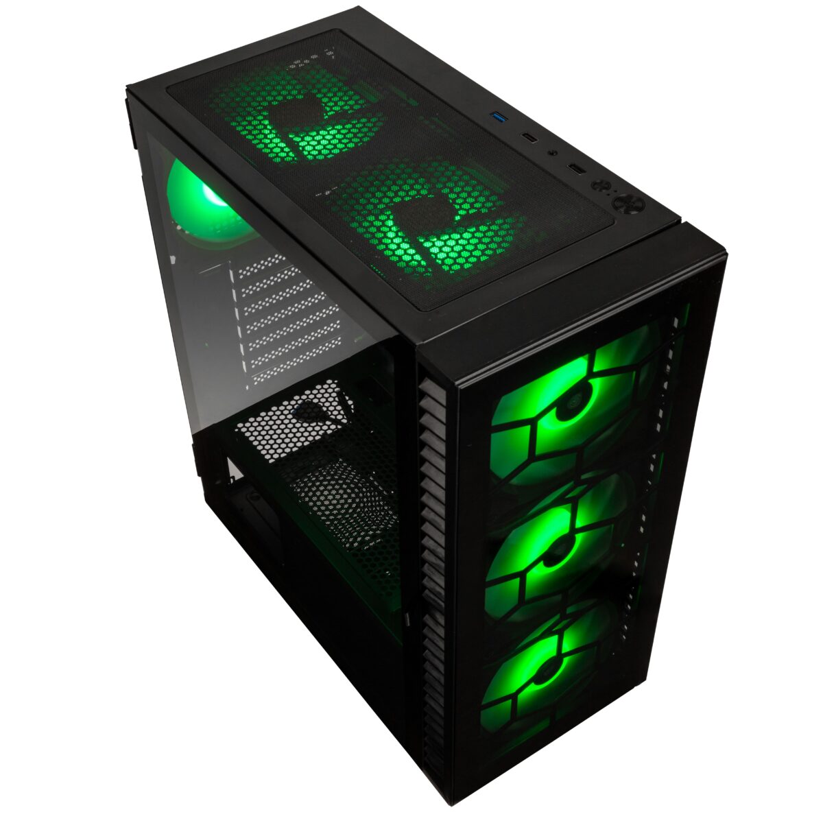 Kolink Observatory HF Glass ARGB Midi Tower Case - Black (with 6 ARGB fans - 3x140mm & 3x120mm) - Image 2