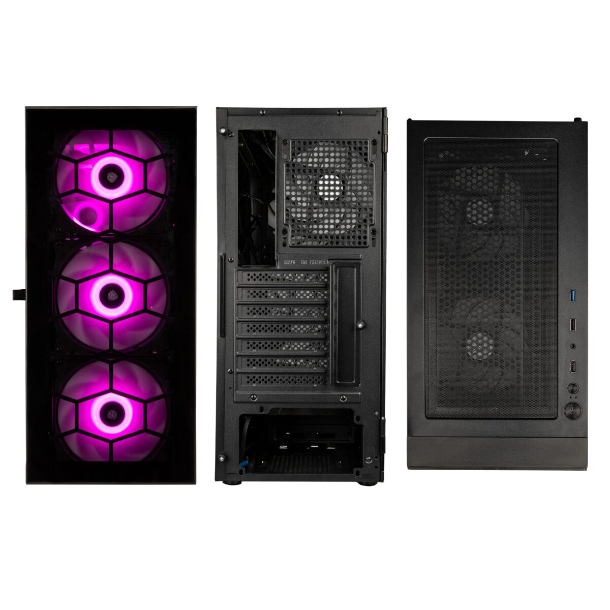 Kolink Observatory HF Glass ARGB Midi Tower Case - Black (with 6 ARGB fans - 3x140mm & 3x120mm) - Image 10