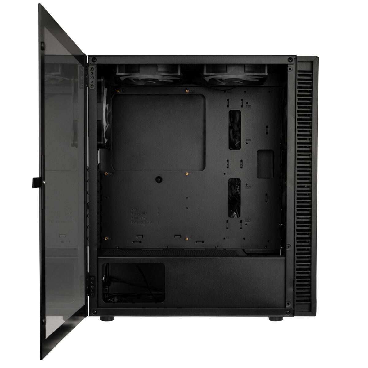 Kolink Observatory HF Glass ARGB Midi Tower Case - Black (with 6 ARGB fans - 3x140mm & 3x120mm) - Image 6