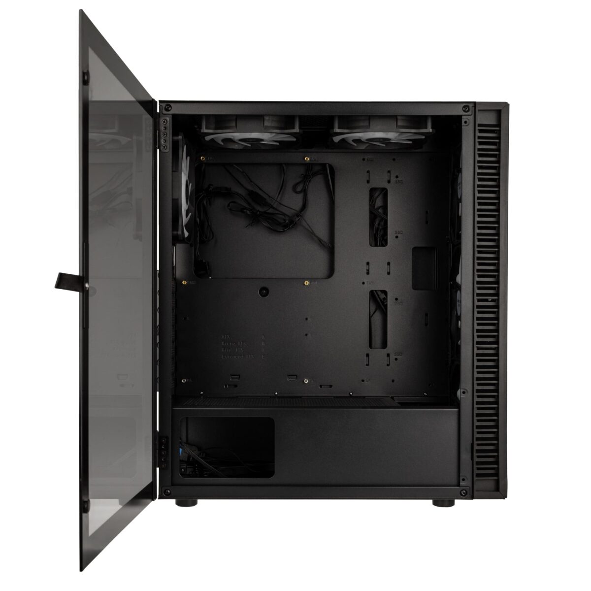 Kolink Observatory HF Mesh ARGB Midi Tower Case - Black (with 6 ARGB fans - 3x140mm & 3x120mm) - Image 4
