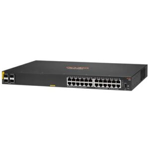 Hewlett Packard Enterprise Aruba 6100 24G Class4 PoE 4SFP+ 370W Managed L3 Gigabit Ethernet (10/100/1000) Power over Ethernet (PoE) 1U Black