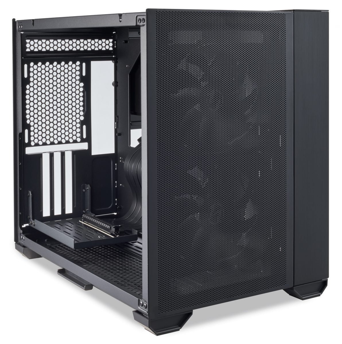 Lian Li O11 AIR MINI Black PC Case ATX / M-ATX with 3 standard Fans (front 120mmx2, rear 120mmx1) Me - Image 2