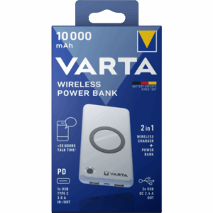 Powerbank Varta, 10000mAh, 18W, QC + PD + FQI, White
