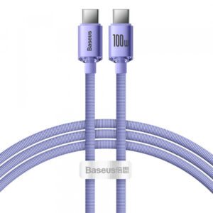 USB-C to USB-C Cable Baseus Crystal Shine Series, 100W, 5A, 1.2m, Purple CAJY000605