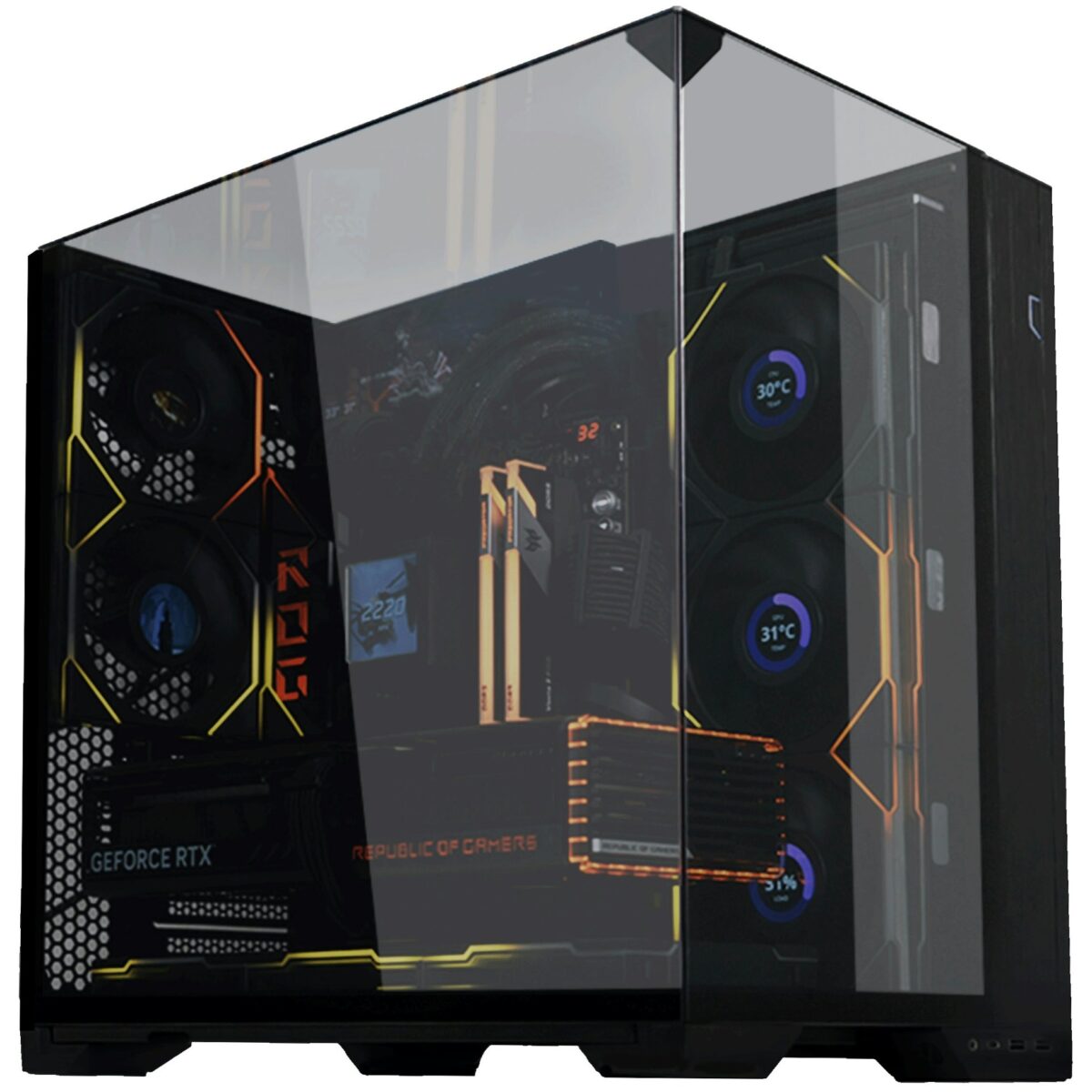 Lian Li O11 Vision Compact Black - Black EATX(under 280mm)/ATX 2 top panels 360AIO Tower PC Case - Image 5