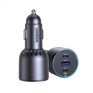 Car Charger UGREEN EC703, 75W, 3.25A, 1 x USB-A - 2 x USB-C, Black