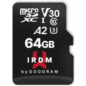 microSDXC Memory Card GoodRam IRDM with Adapter, 64Gb, Class 10 / UHS-1 U3