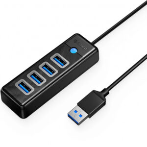 USB Hub Orico PW4U-U3, 4 x USB-A 3.0, Black