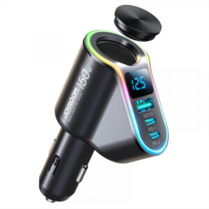 Car Charger Joyroom JR-CL21, 150W, 3A, 1 x Extender - 1 x USB-A - 2 x USB-C, Black