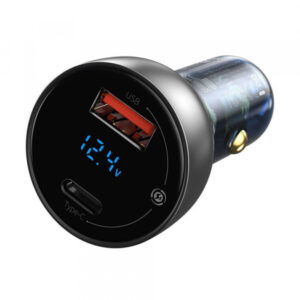 Car Charger Baseus, 65W, 5A, 1 x USB-A - 1 x USB-C, Grey CCKX-C0A