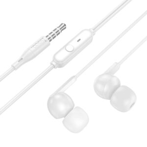 Hands Free Hoco M124 Wide Earphones Stereo 3.5mm με Μικρόφωνο και Πλήκτρο Λειτουργίας 1.2m Λευκά